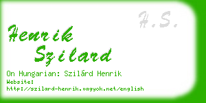 henrik szilard business card