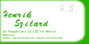 henrik szilard business card